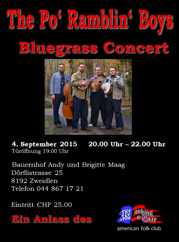 Flyer Vorderseite Po' Ramblin' Boys