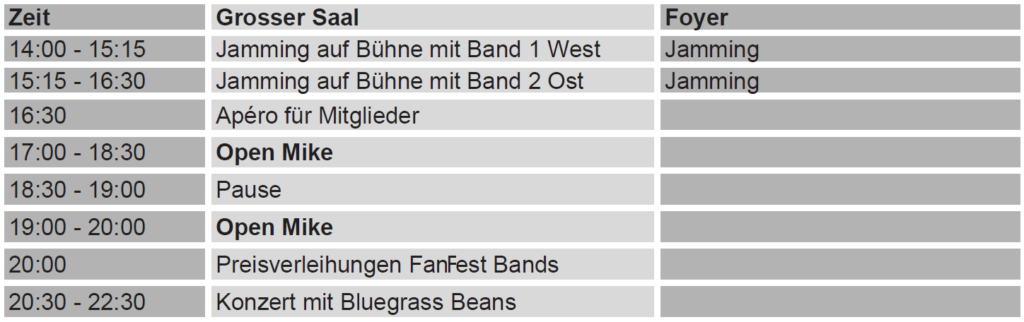FanFest Zeitplan